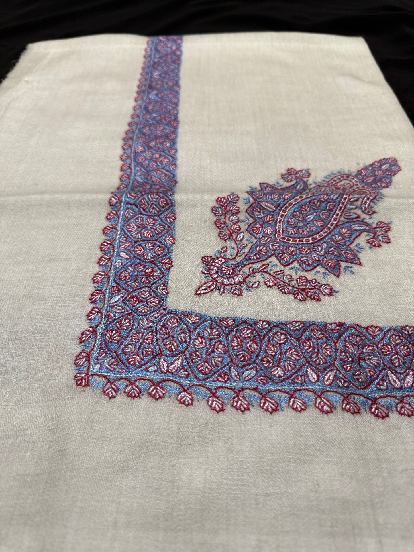 Blue and red Pashmina Shawl