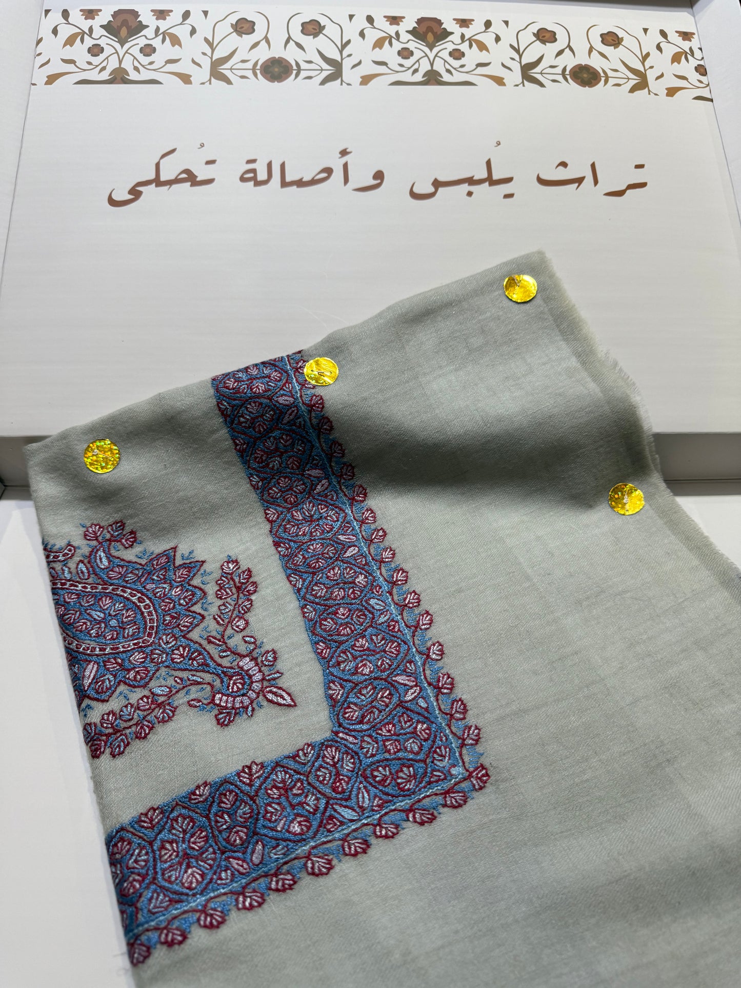 Blue and red Pashmina Shawl