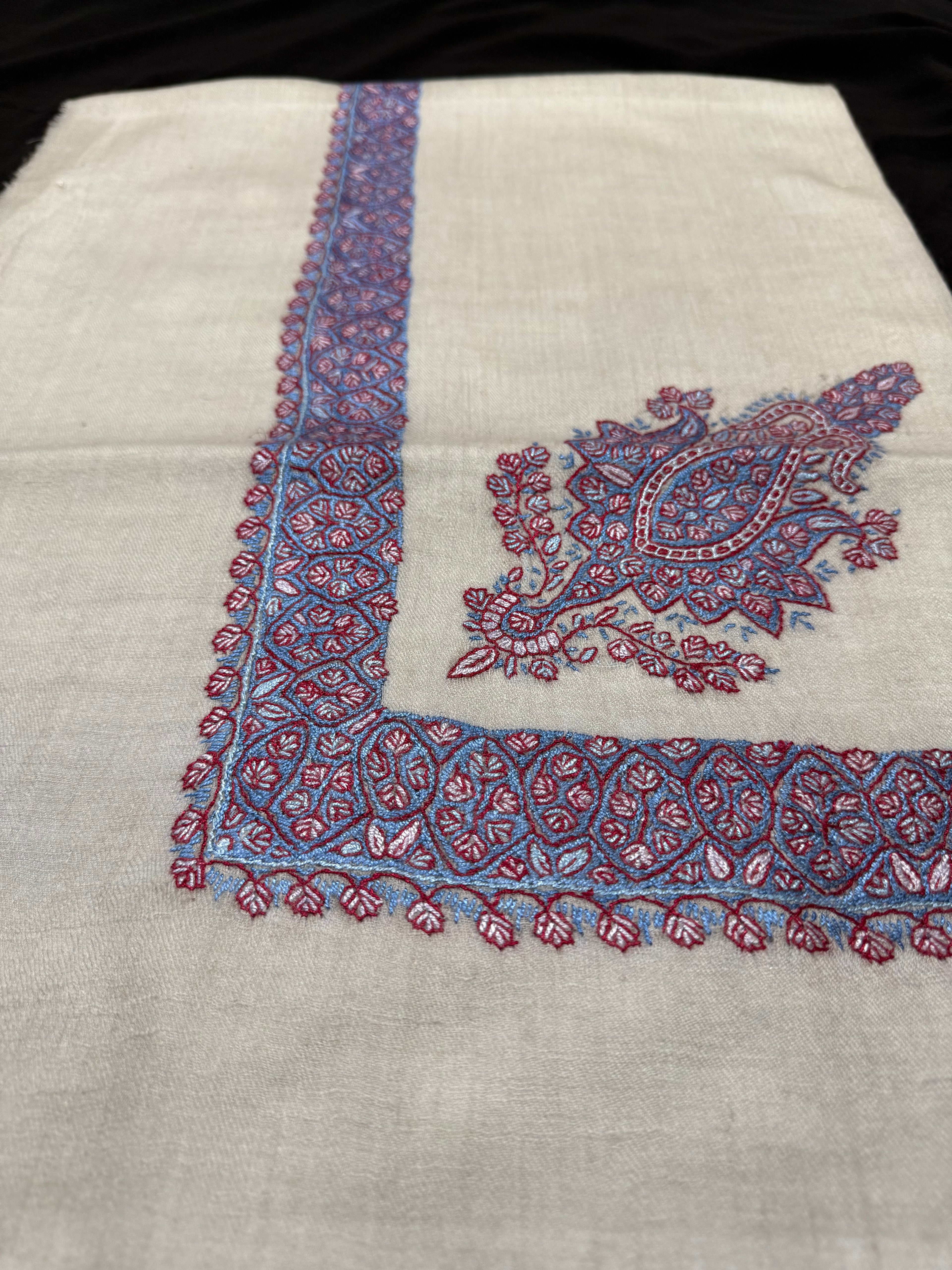 Blue and red Pashmina Shawl