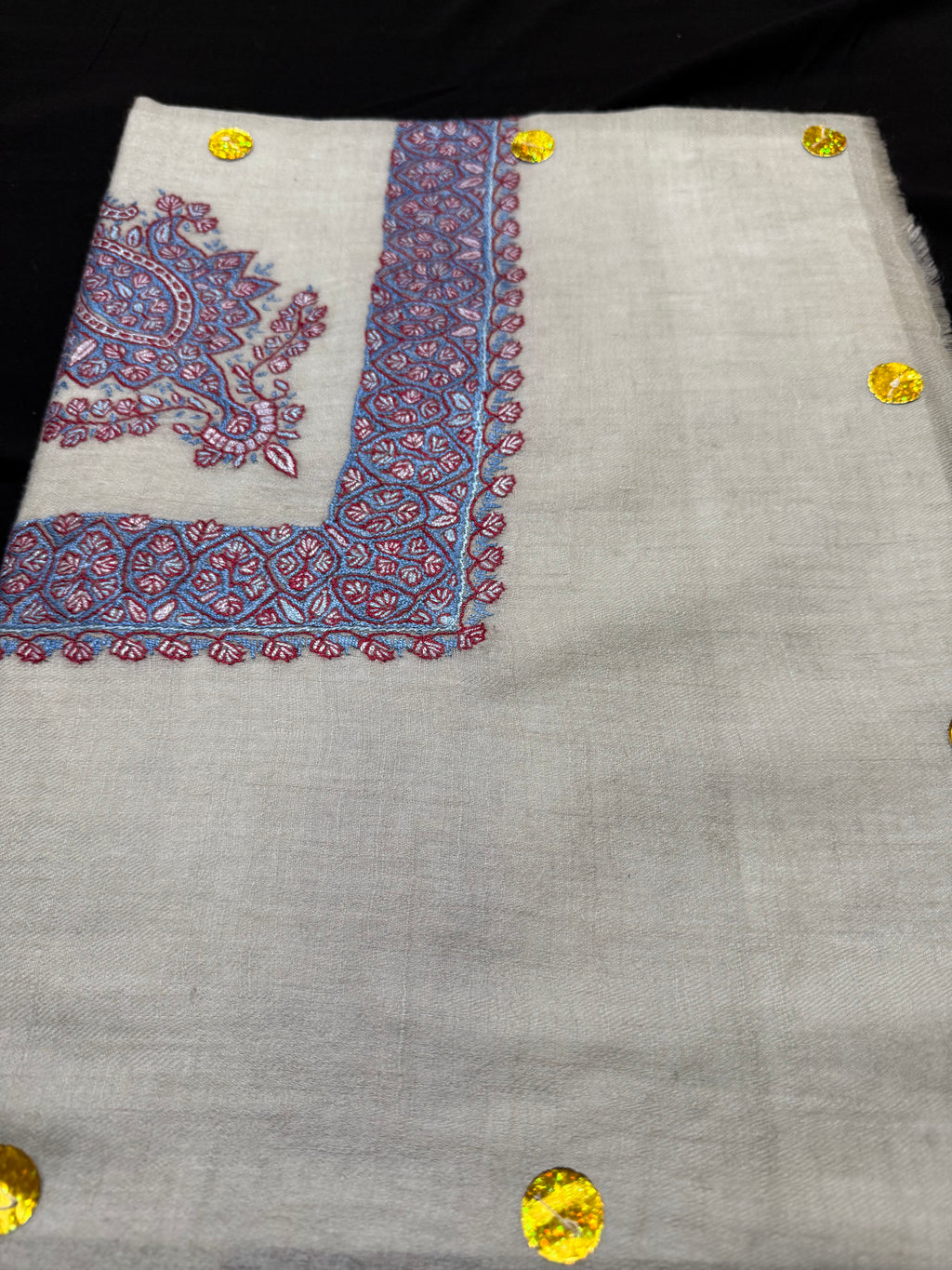 Blue and red Pashmina Shawl