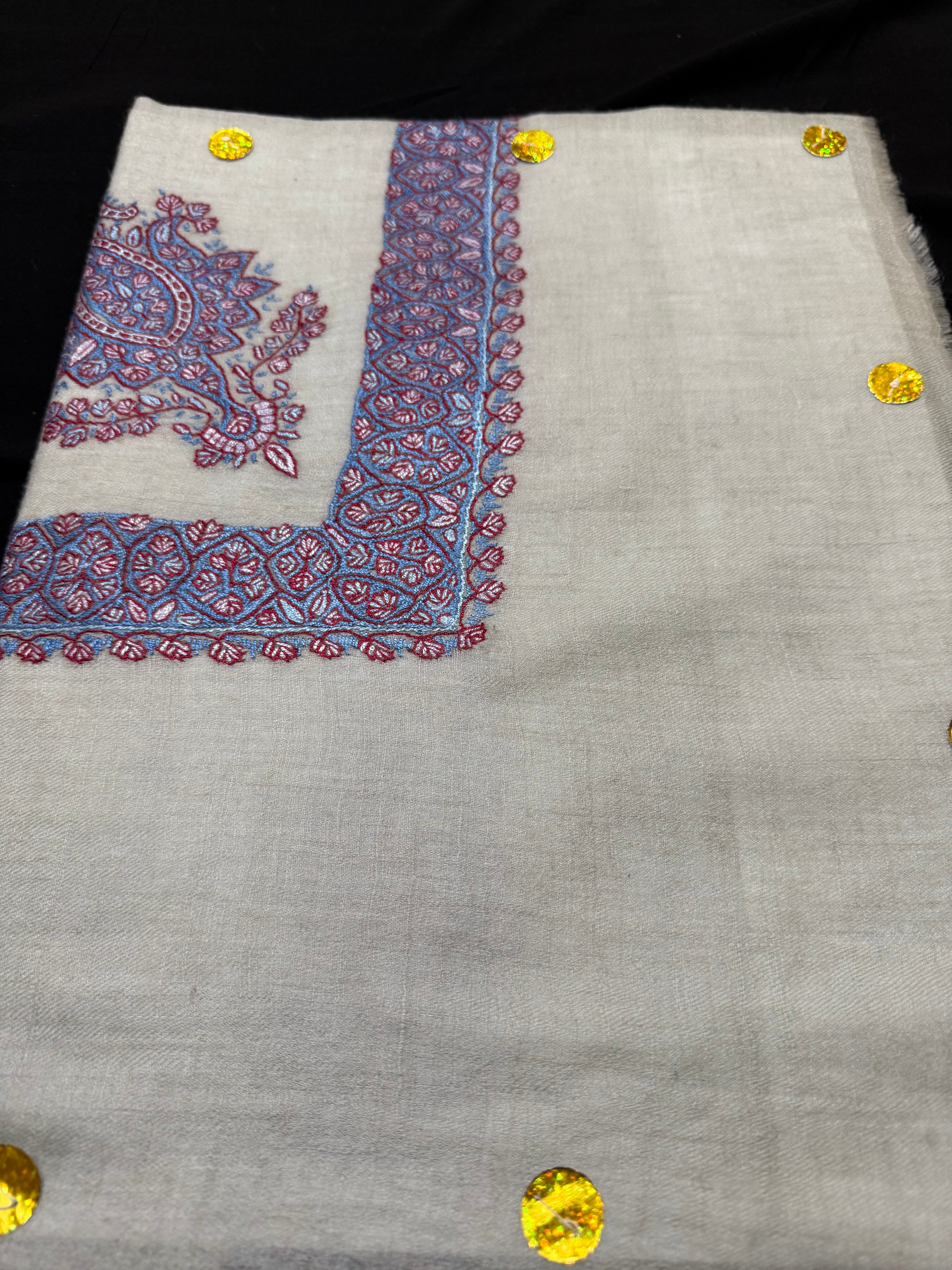 Blue and red Pashmina Shawl