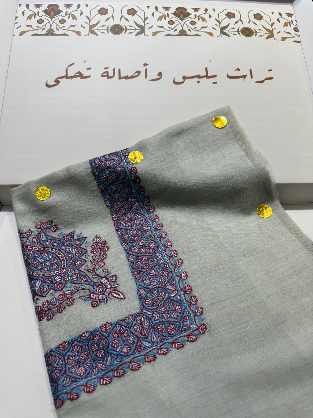 Blue and red Pashmina Shawl