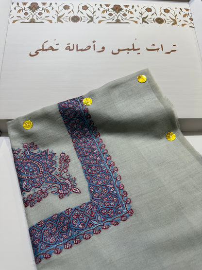 Blue and red Pashmina Shawl