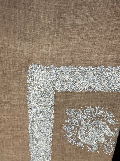 Brown and blue Pashmina Shawl