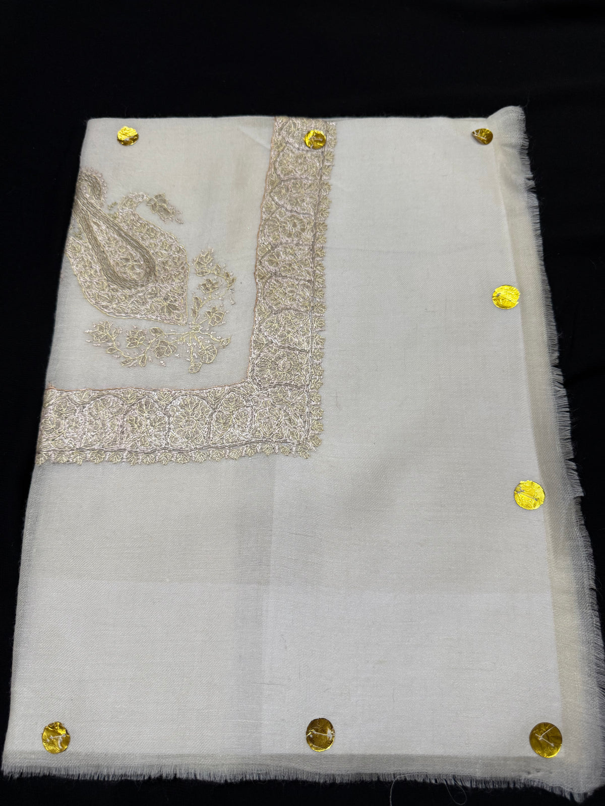 Beige and Gold Pashmina Shawl