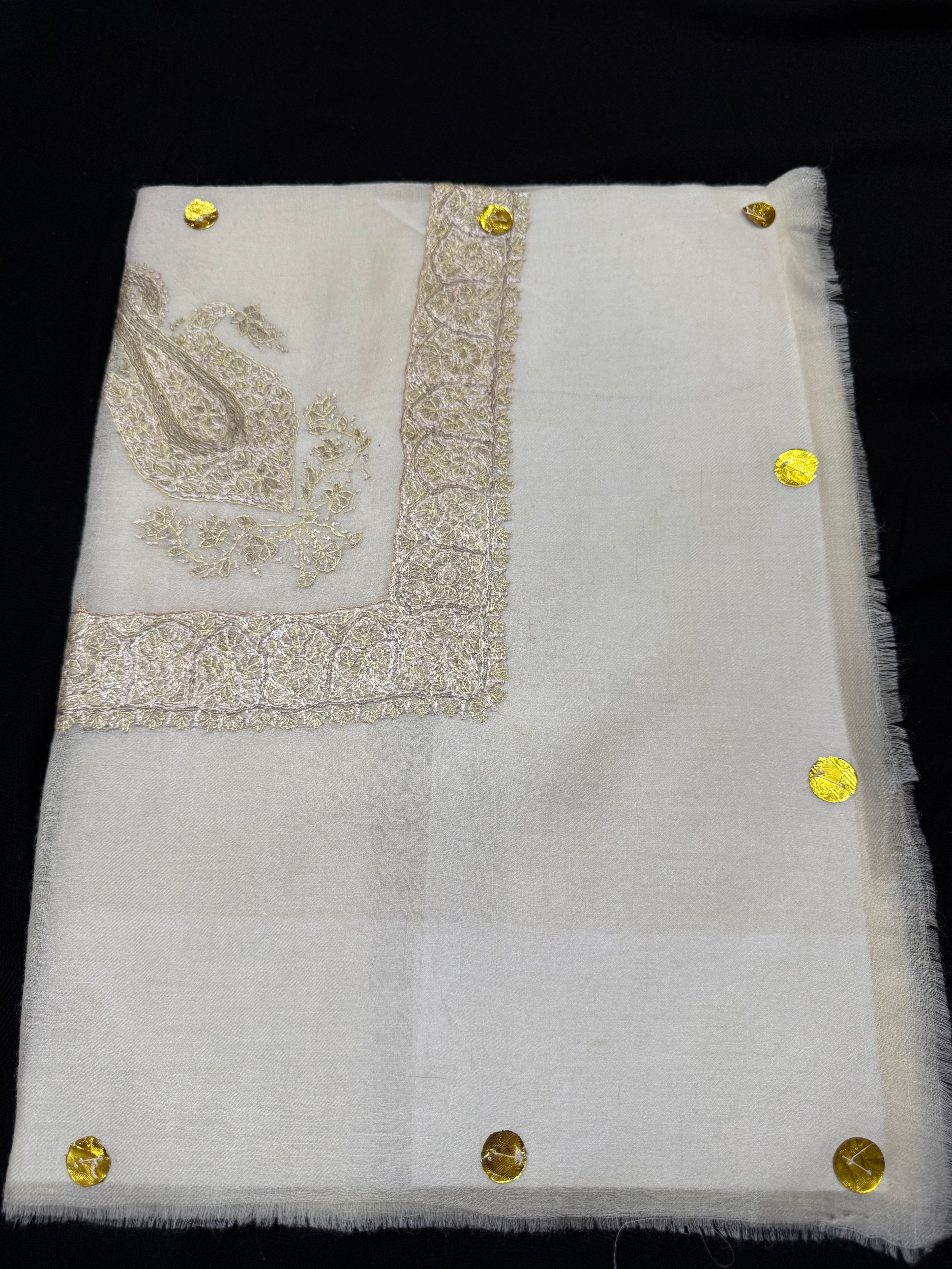 Beige and Gold Pashmina Shawl