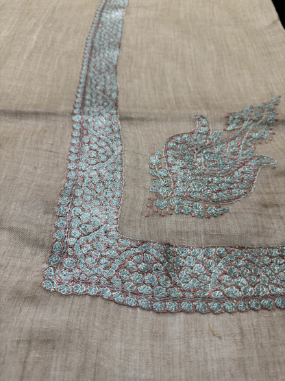 Brown and Turquoise Pashmina Shawl