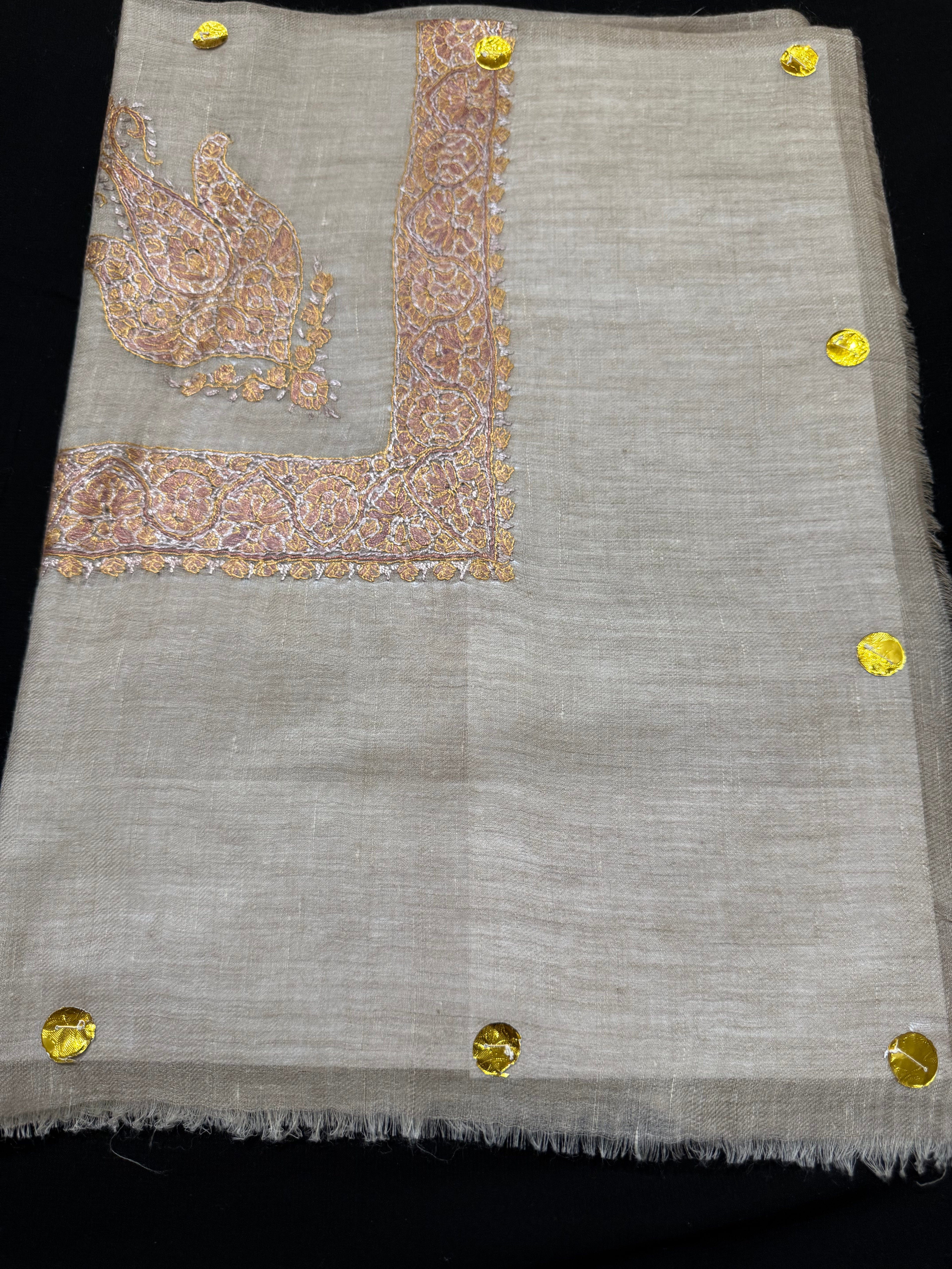 Gray and Brown Pashmina shawl