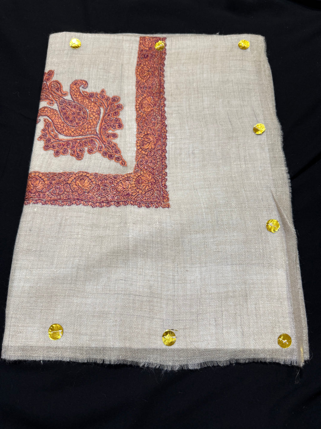 Gray and Brown Pashmina Shawl