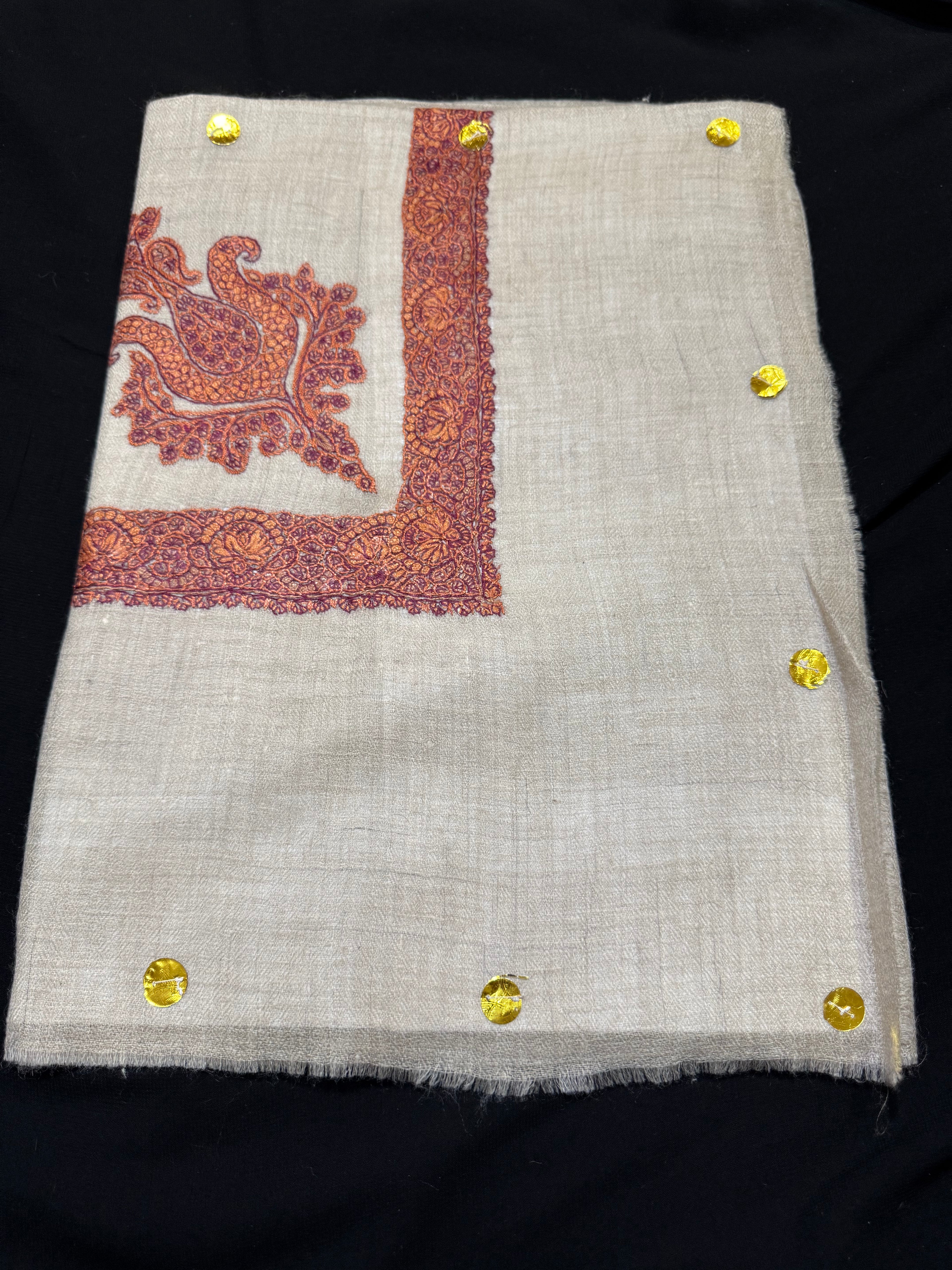 Gray and Brown Pashmina Shawl