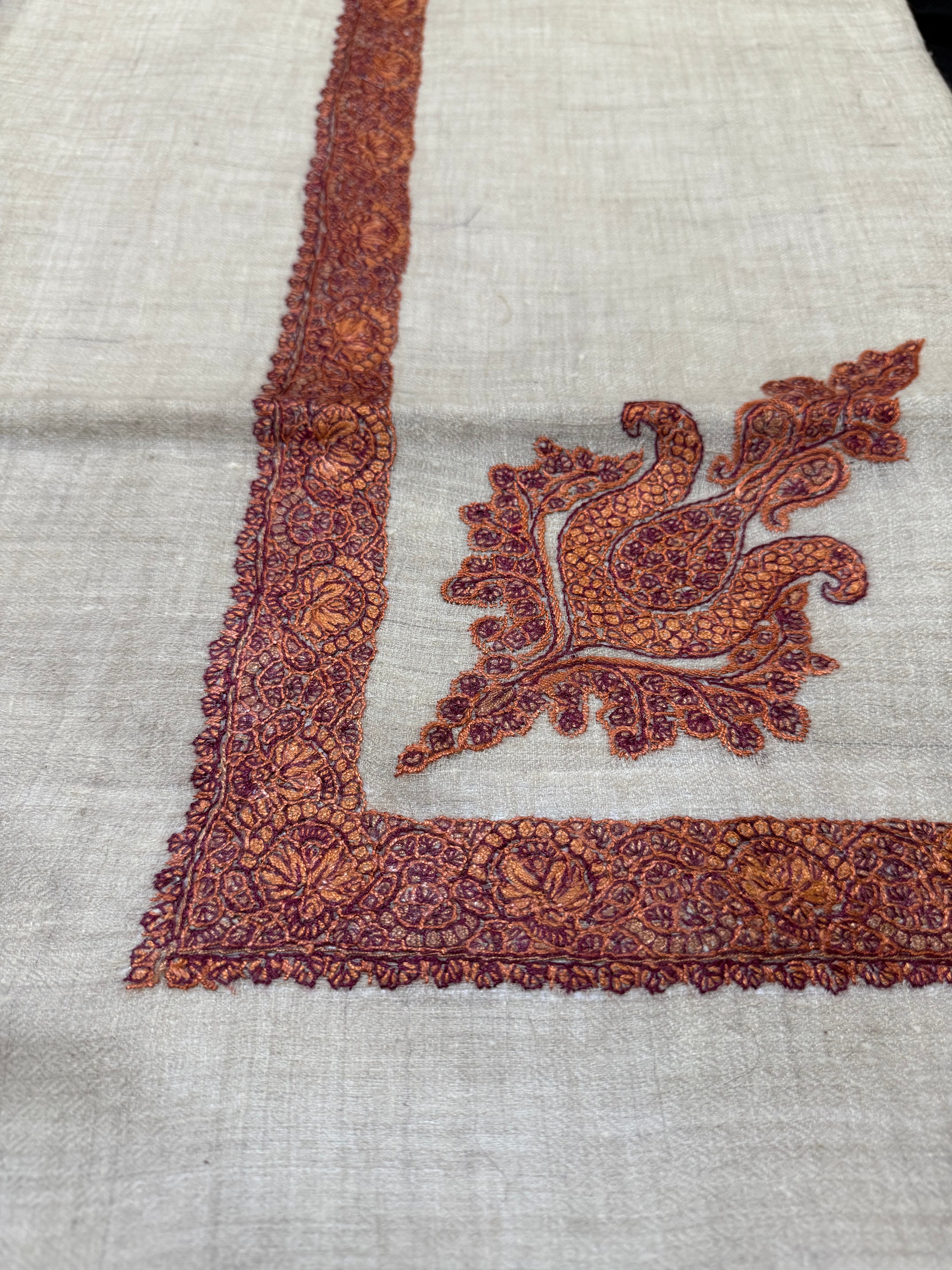 Gray and Brown Pashmina Shawl