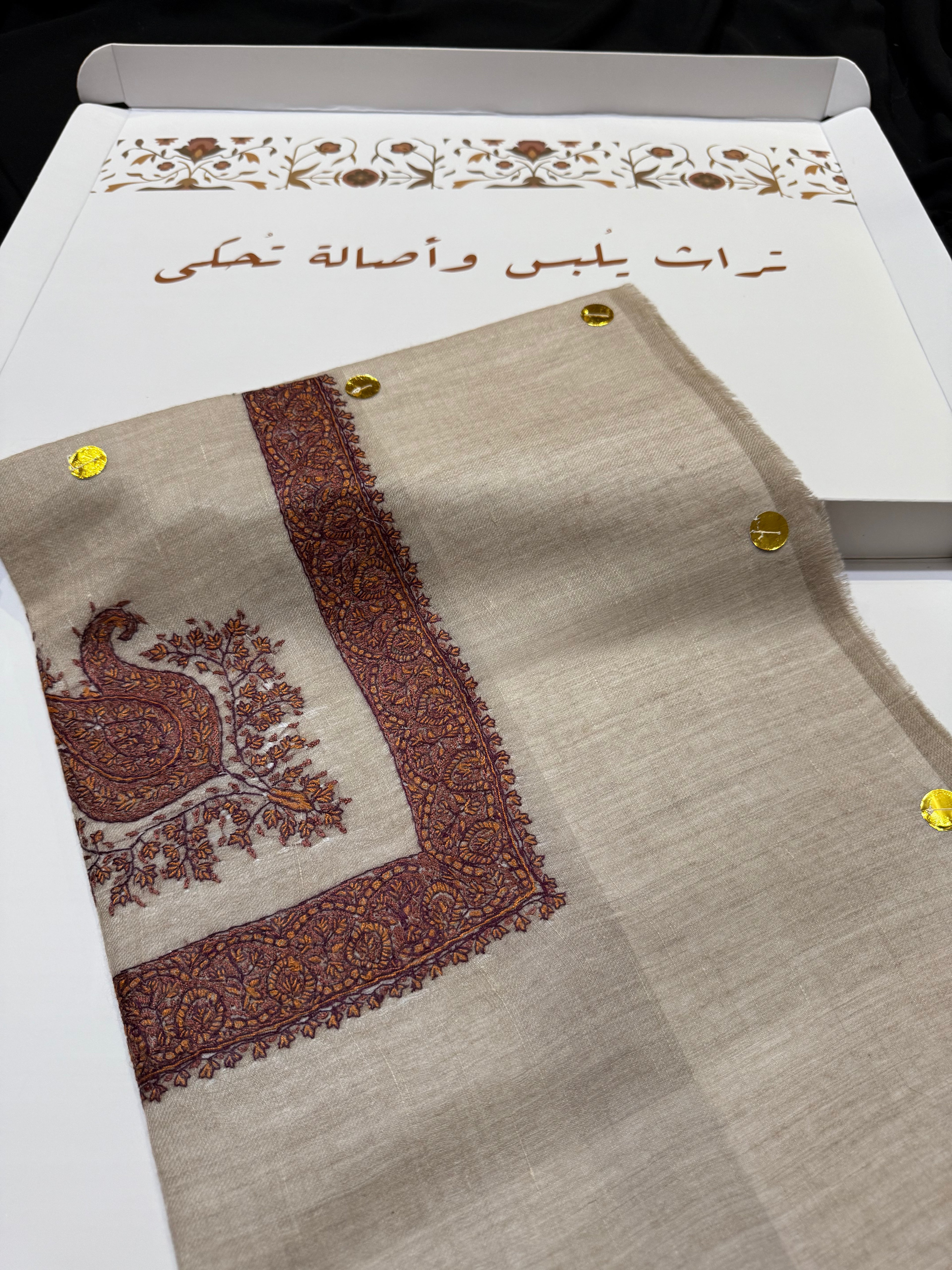 Beige and Brown Pashmina shawl