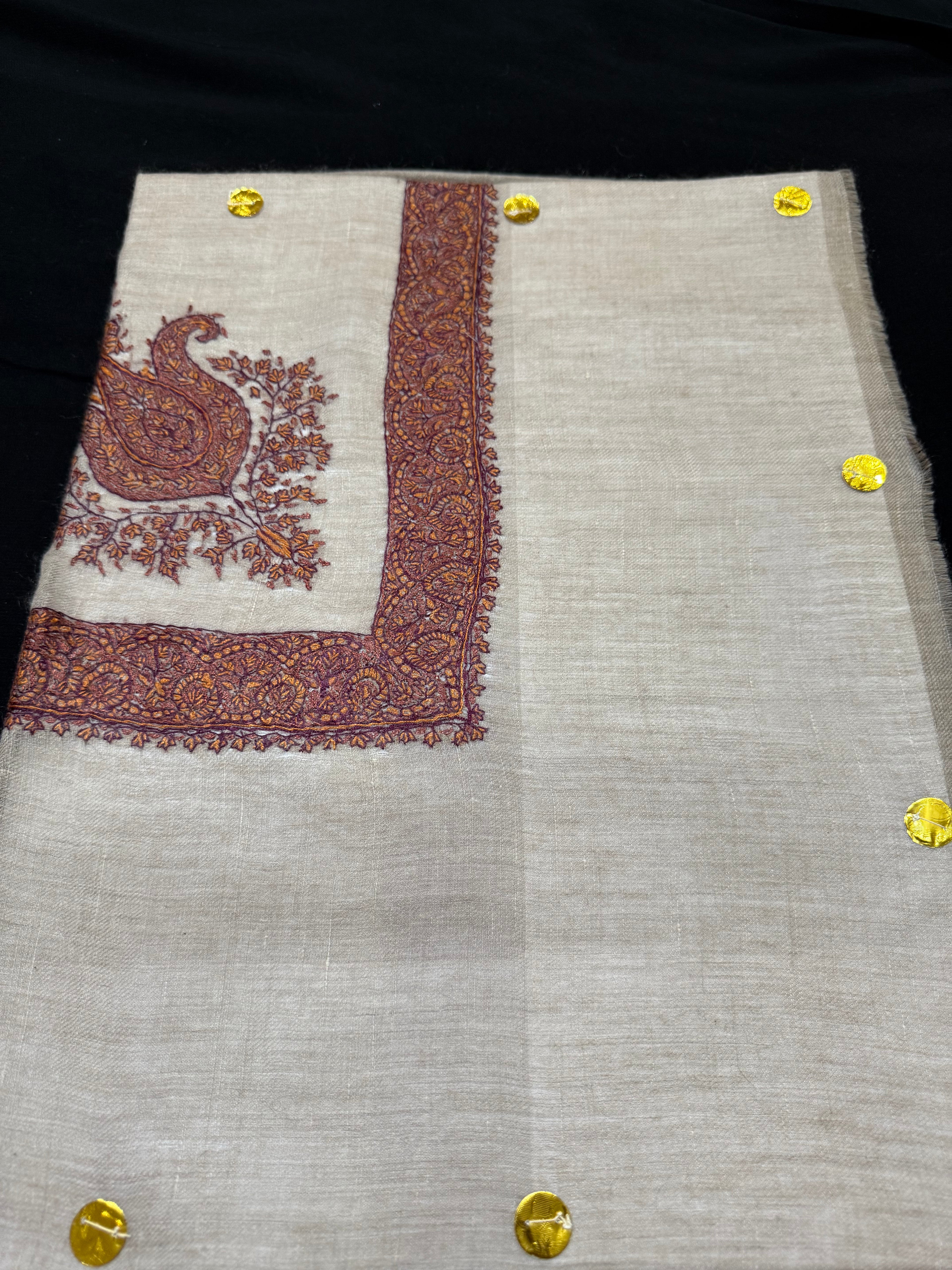 Beige and Brown Pashmina shawl
