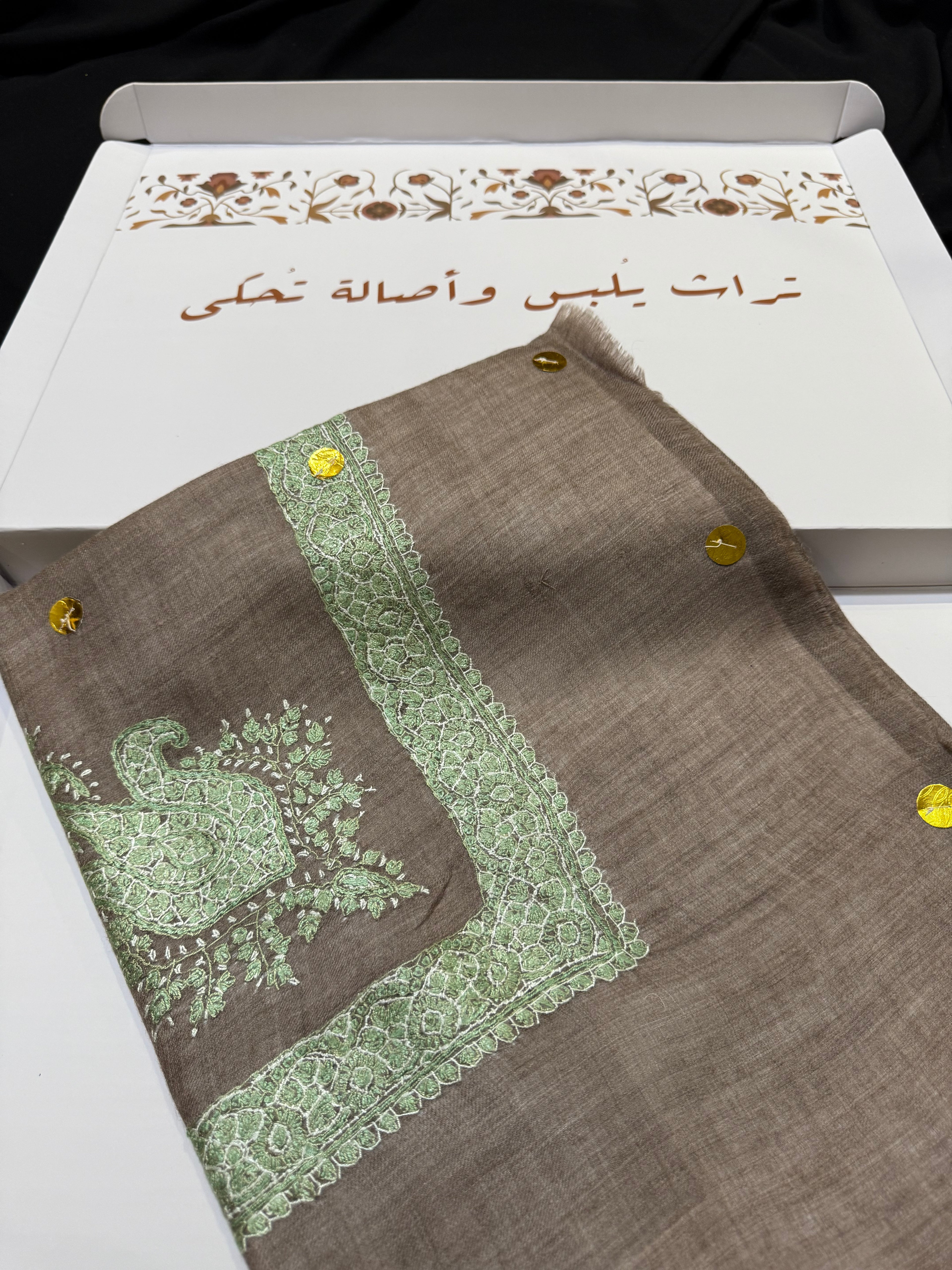 Brown and Green pashmina shawl
