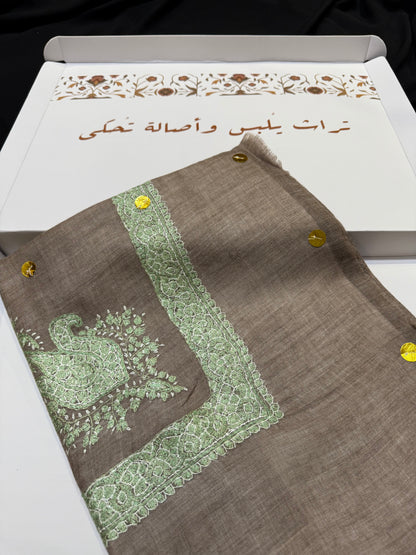Brown and Green pashmina shawl