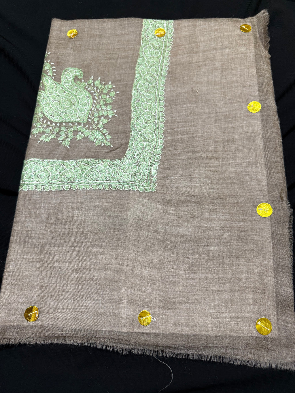 Brown and Green pashmina shawl