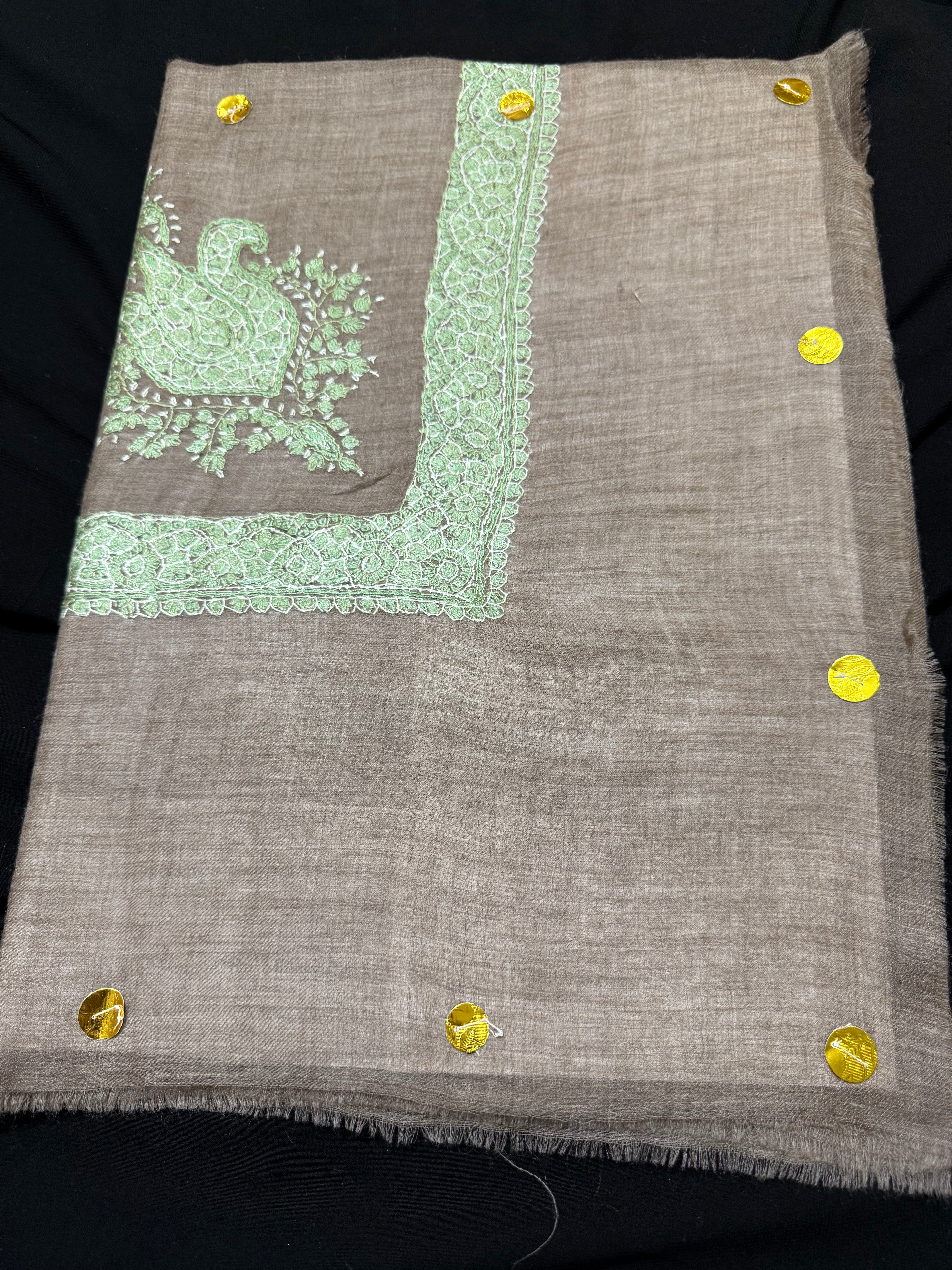 Brown and Green pashmina shawl
