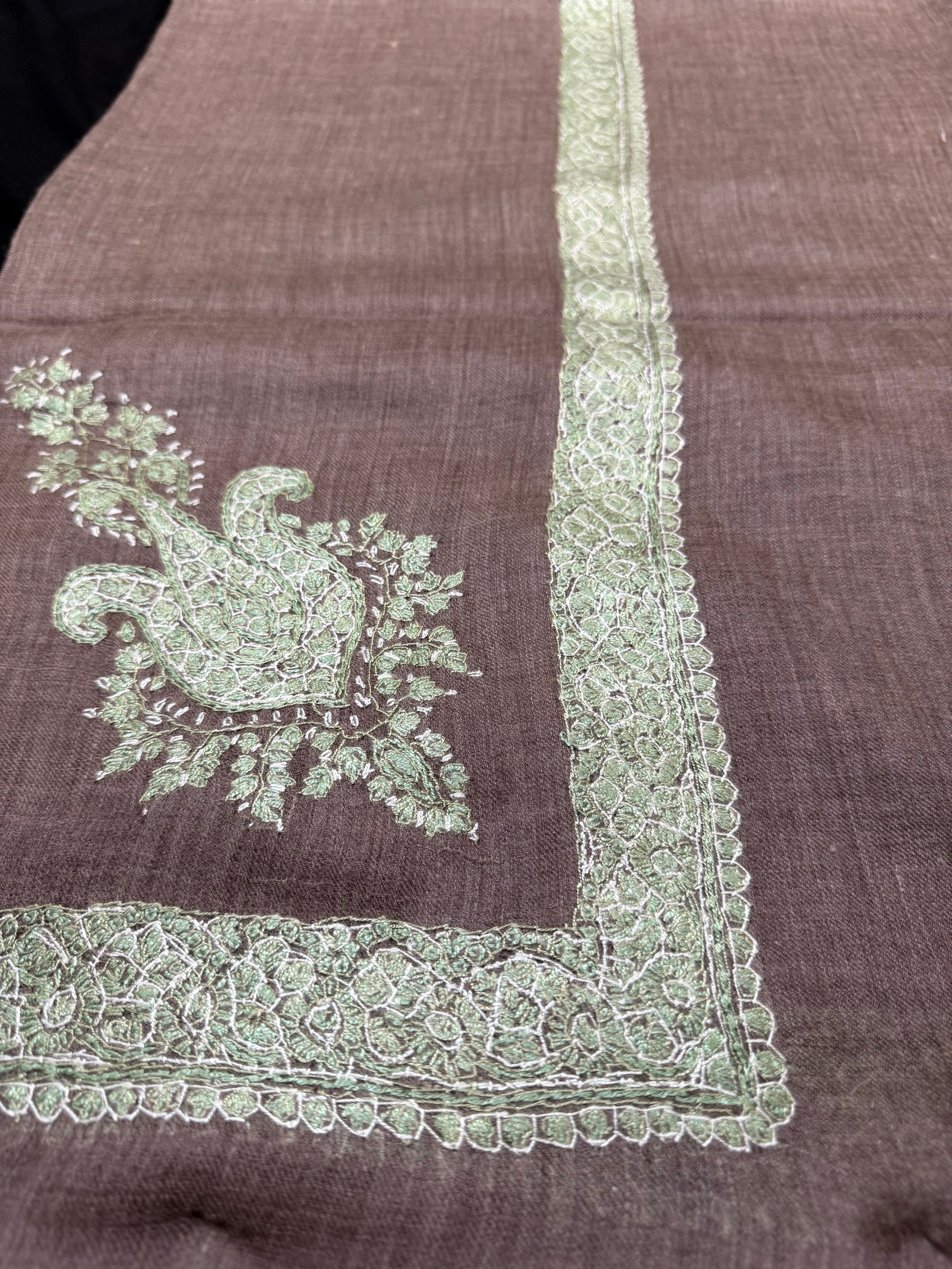 Brown and Green pashmina shawl