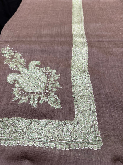 Brown and Green pashmina shawl