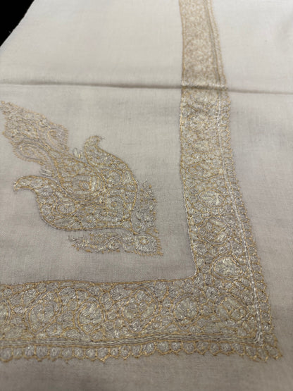 White and Gold Pashmina Shawl
