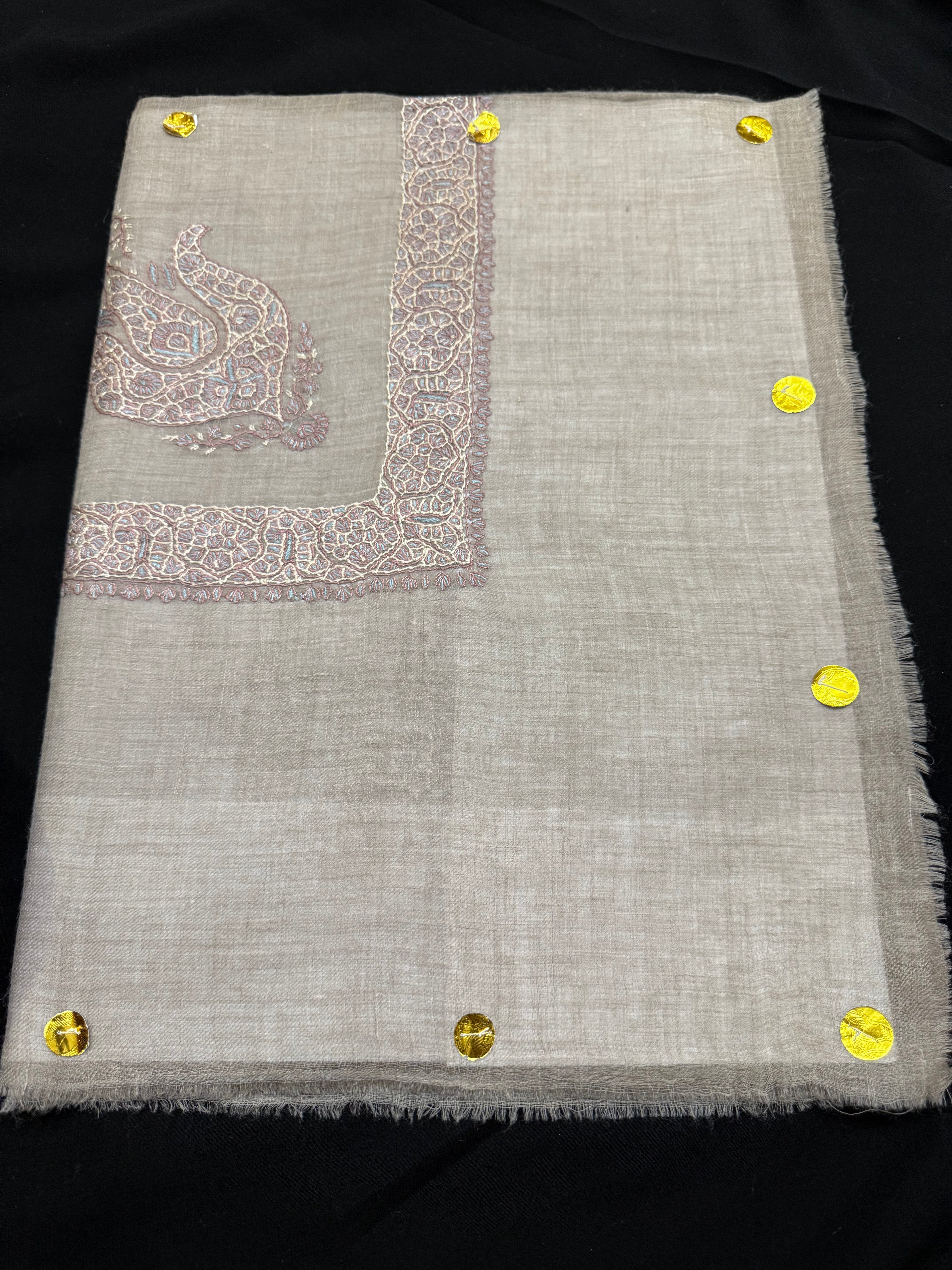 Taupe and Ivory Pashmina Shawl