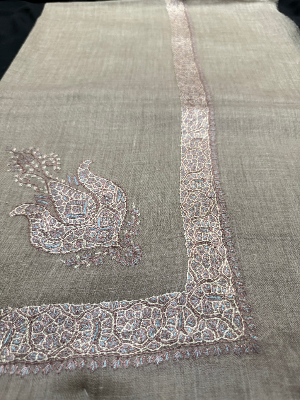 Taupe and Ivory Pashmina Shawl