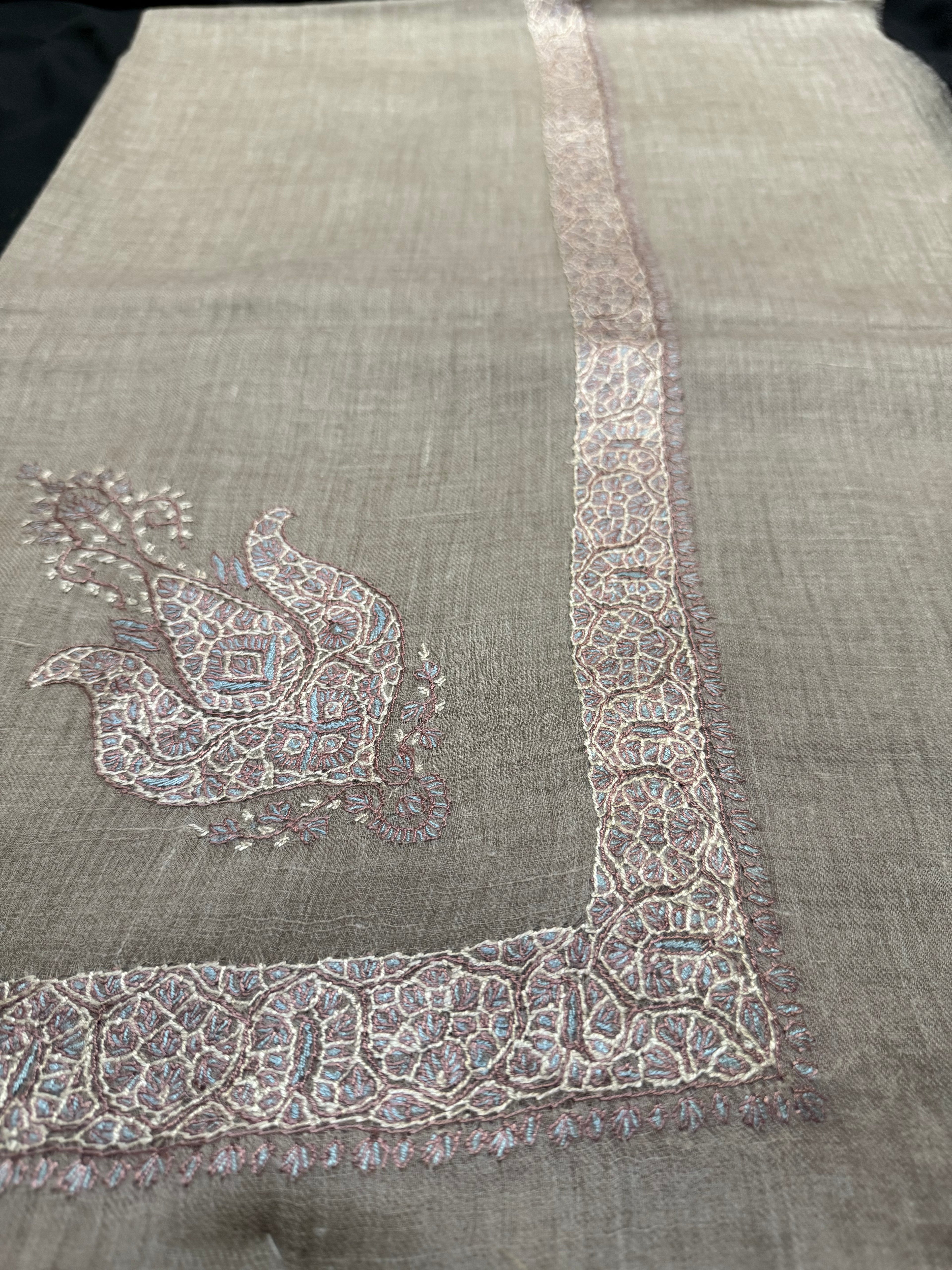 Taupe and Ivory Pashmina Shawl