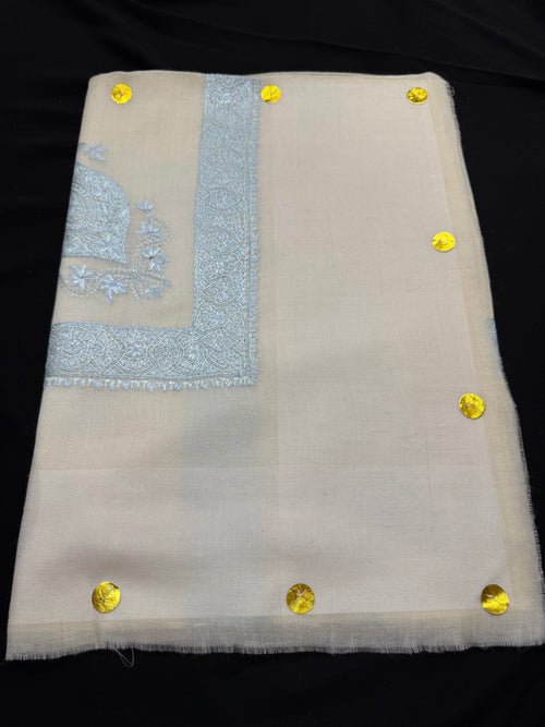 Beige and Blue Pashmina Shawl