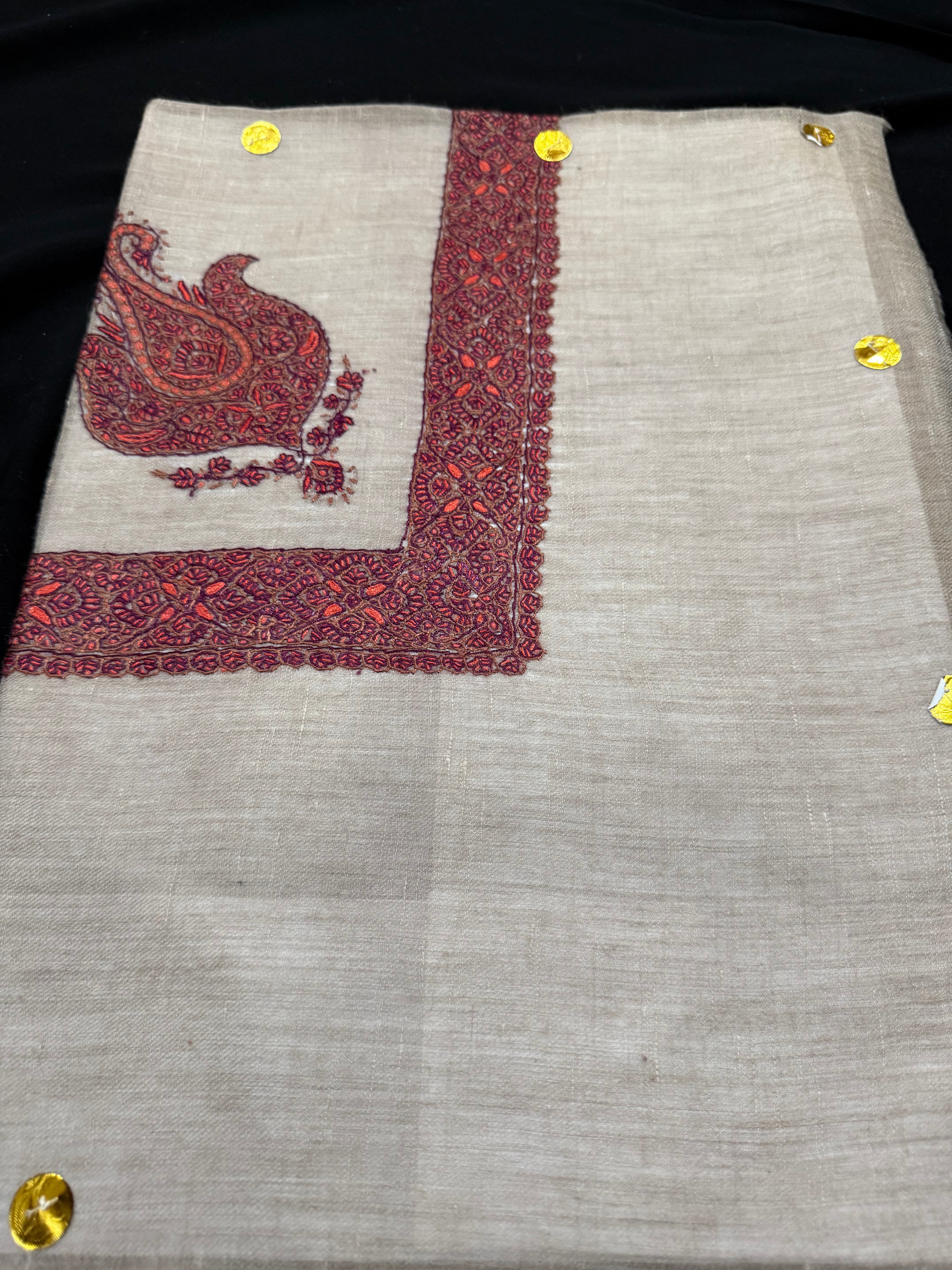 Red and Gray Pashmina Shawl